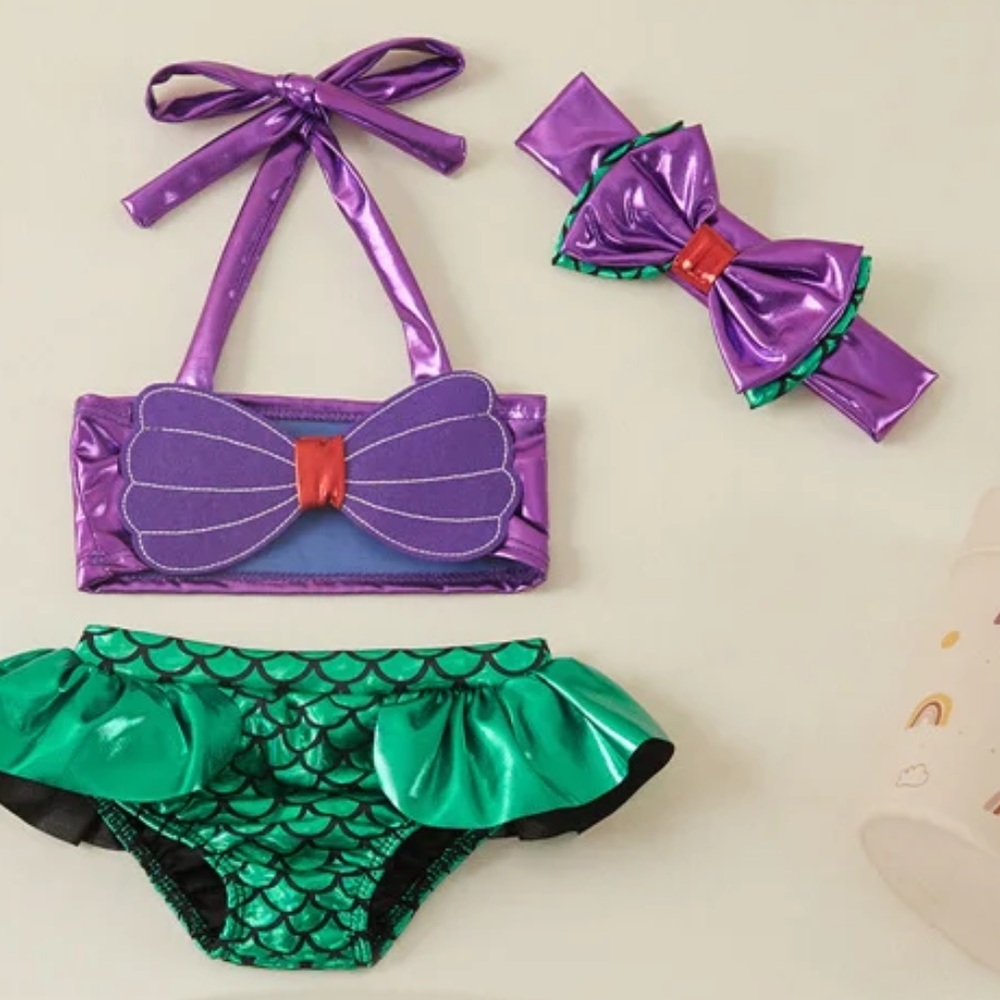 COMING SOON - Toddler Kids Girl Mermaid Bikinis Set Summer Beachwear halter top